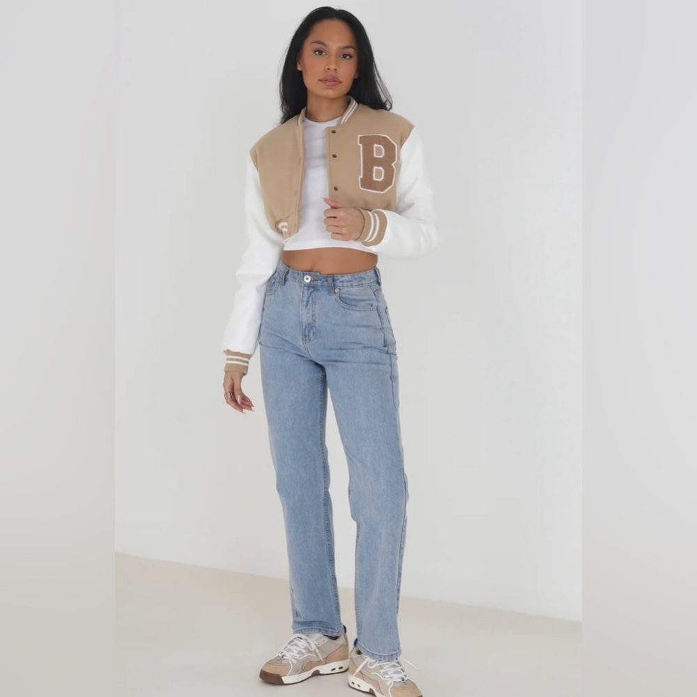 NWT Brave Soul Cropped Varsity Jacket Size Small